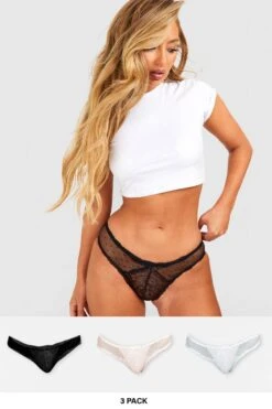 BOOHOO 3 Pack Lace Brief