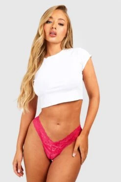 BOOHOO 3 Pack Lace Thong -Sea Vibe Together female multi 3 pack lace thong 3