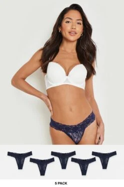 BOOHOO 5 Pack Lace Bandeau Thong