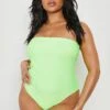 BOOHOO Plus Neon Essentials Bandeau Swimsuit