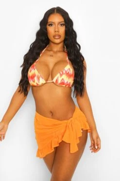 BOOHOO Essentials Chiffon Ruffle Beach Sarong