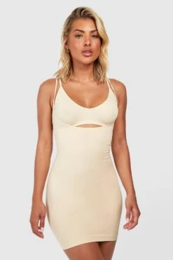 BOOHOO Seamless Control Shaping Under Bust Dress 6 BOOHOO Seamless Control Shaping Under Bust Dress -Sea Vibe Together female nude seamless control shaping under bust dress 2