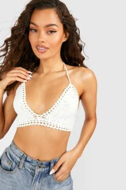 BOOHOO Crochet Halter Beach Bralette
