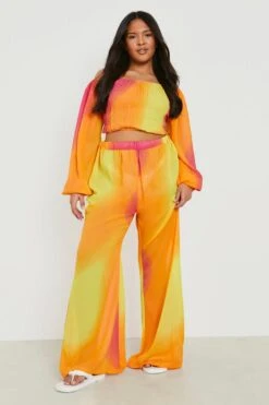 BOOHOO Plus Ombre Print Beach Two-Piece