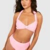 BOOHOO Knot Halter Bikini Top