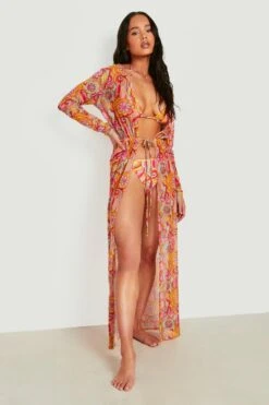 BOOHOO Petite 70S Floral Print Kimono