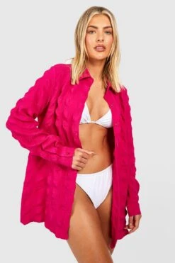 BOOHOO Textured Crinkle Beach Shirt