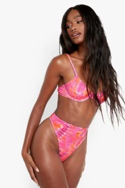 BOOHOO Tropicana High Waisted Recycled Bikini Brief