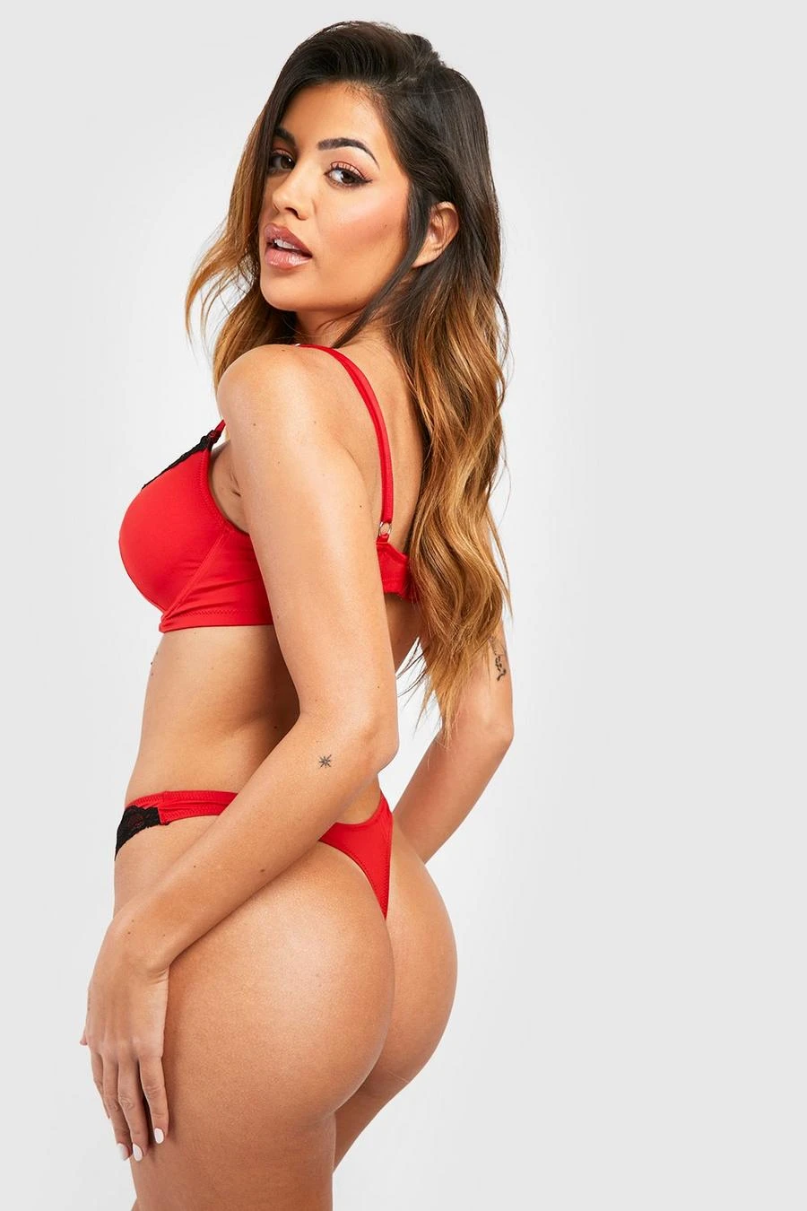 BOOHOO Fuller Bust Satin And Lace Trim Bra 2 BOOHOO Fuller Bust Satin And Lace Trim Bra - Image 2