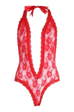 BOOHOO Heart Cut Out Back Lace Bodysuit -Sea Vibe Together female red heart cut out back lace bodysuit 2