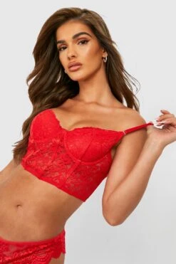 BOOHOO Lace Long Line Bra