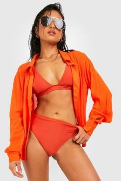 BOOHOO Petite Essentials Plunge Triangle Bikini Top