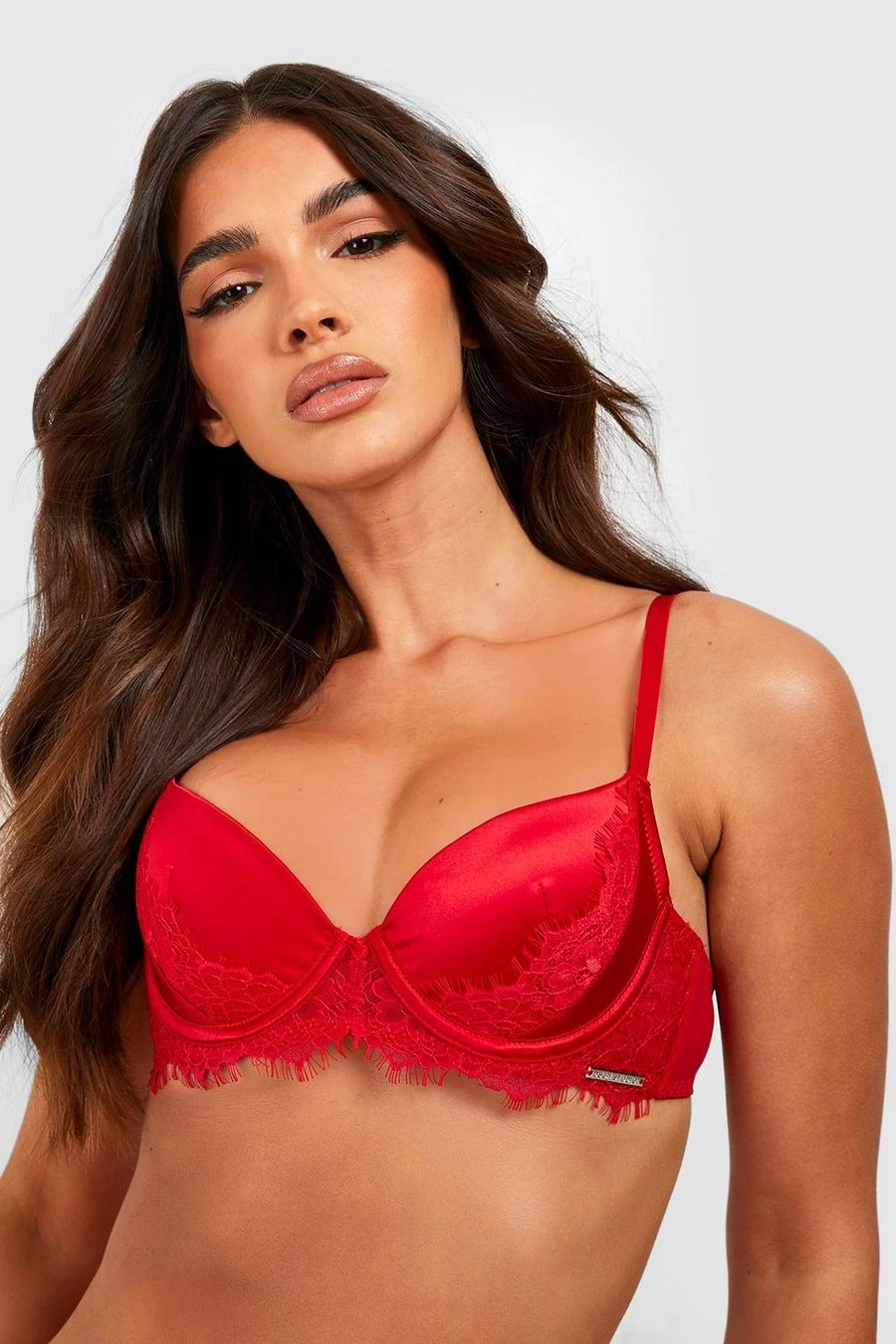 BOOHOO Satin & Lace Underwire Non Padded Bra 3 BOOHOO Satin & Lace Underwire Non Padded Bra - Image 3