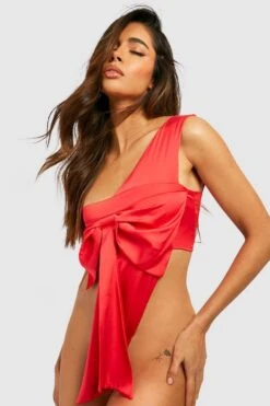 BOOHOO Satin Wrap Me Up Bow 6 BOOHOO Satin Wrap Me Up Bow -Sea Vibe Together female red satin wrap me up bow 2