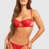 BOOHOO Strapping Underwire Bra And Thong Set