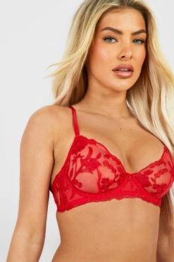 BOOHOO Tattoo Lace Underwire Bra 7 BOOHOO Tattoo Lace Underwire Bra -Sea Vibe Together female red tattoo lace underwire bra 3