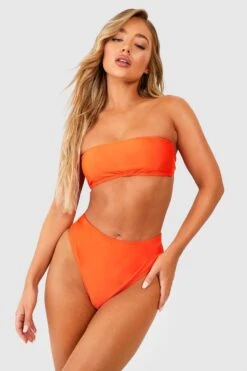BOOHOO Bandeau High Waisted Bikini Set