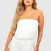 BOOHOO Jersey Knit Bandeau Beach Romper