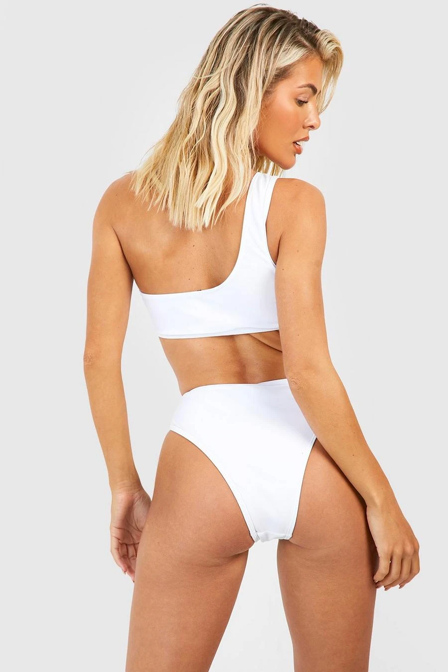 BOOHOO Mesh Insert One Shoulder Bikini Set 2 BOOHOO Mesh Insert One Shoulder Bikini Set - Image 2