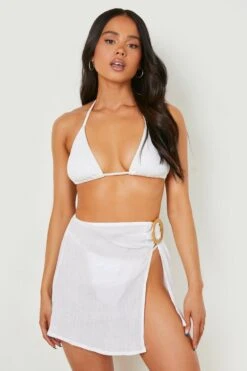 BOOHOO Petite O-Ring Tie Mini Beach Skirt