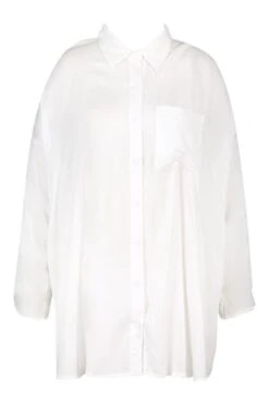 BOOHOO Plus Cheesecloth Beach Shirt -Sea Vibe Together female white plus cheesecloth beach shirt 2