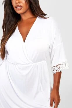 BOOHOO Plus Crochet Lace Trim Beach Dress 7 BOOHOO Plus Crochet Lace Trim Beach Dress -Sea Vibe Together female white plus crochet lace trim beach dress 3