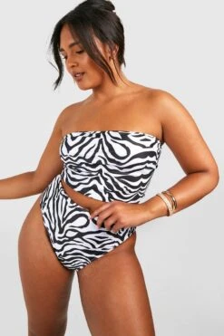 BOOHOO Plus Zebra Essential High Waist Brief