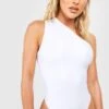 BOOHOO Ruched One Shoulder Swimsuit