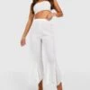 BOOHOO Tall Cheesecloth Bandeau Tie Hanky Hem Culotte Beach Coord