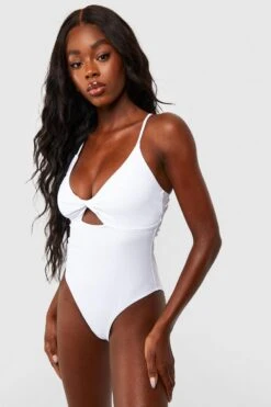 BOOHOO Tummy Control Twist Front Swimsuit