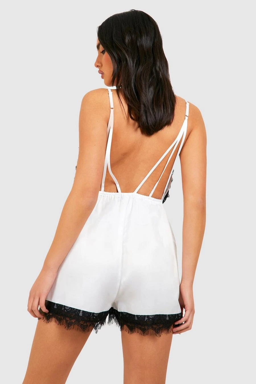 BOOHOO Wifey Embroidered Triple Back Strap Lace Teddy 2 BOOHOO Wifey Embroidered Triple Back Strap Lace Teddy - Image 2