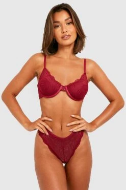 BOOHOO Fuller Bust Embroidered Lace Underwire Bra 6 BOOHOO Fuller Bust Embroidered Lace Underwire Bra -Sea Vibe Together female wine fuller bust embroidered lace underwire bra 2