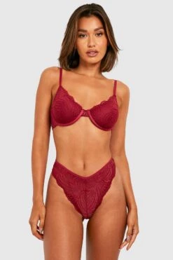 BOOHOO Fuller Bust Embroidered Lace Underwire Bra