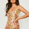 BOOHOO Bright Floral Strappy Tie Swimsuit