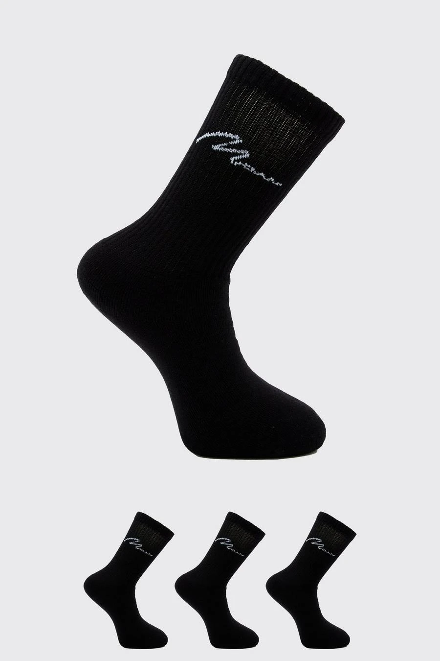 3 Pack Man Script Sport Sock 1 3 Pack Man Script Sport Sock