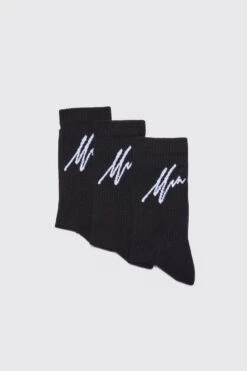 3 Pack Man Signature Sports Socks 6 3 Pack Man Signature Sports Socks -Sea Vibe Together male black 3 pack man signature sports socks 2