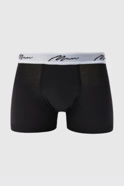 3 Pack Man Signature Trunks -Sea Vibe Together male black 3 pack man signature trunks 2