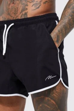 Man Signature Runner Swim Shorts -Sea Vibe Together male black man signature runner swim shorts 3
