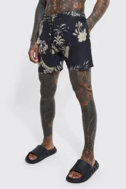 Mid Length Tiger Swim Shorts