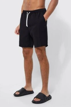 Tall Mid Length Plain Swim Shorts