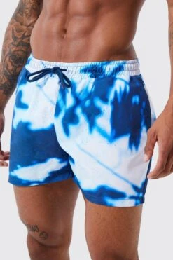 Palm Printed Super Short Length Swim 7 Palm Printed Super Short Length Swim -Sea Vibe Together male blue palm printed super short length swim 3