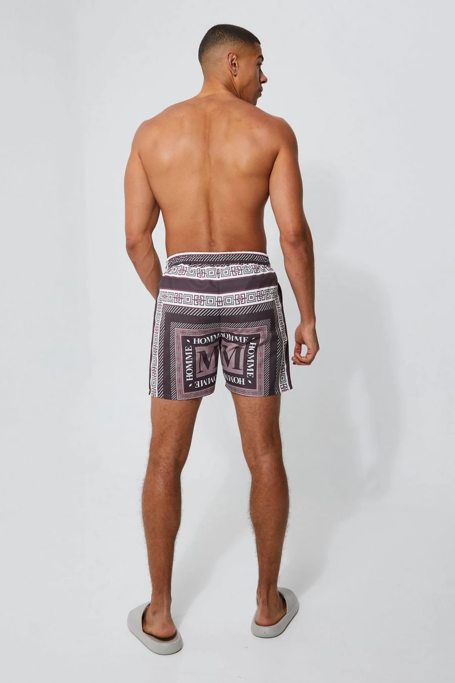 Mid Length Tile Print Swim 2 Mid Length Tile Print Swim - Image 2