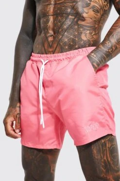 Short Length Plain Man Swim Shorts -Sea Vibe Together male coral short length plain man swim shorts 3