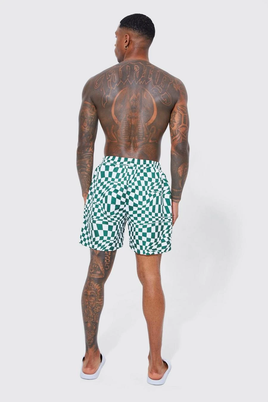 Warped Check Mid Length Swim 2 Warped Check Mid Length Swim - Image 2