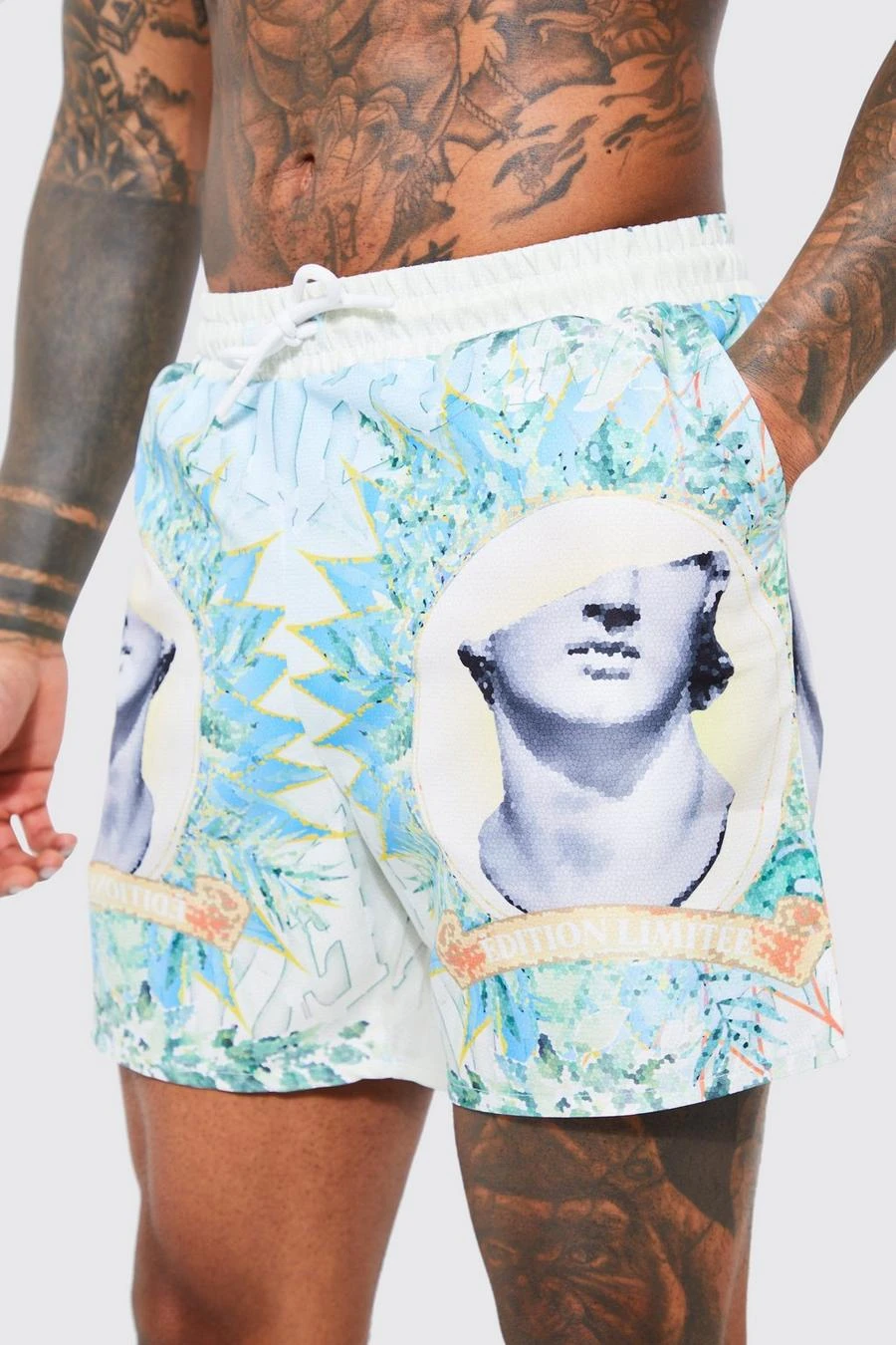 Mid Length Graphic Swim Shorts 4 Mid Length Graphic Swim Shorts - Image 4