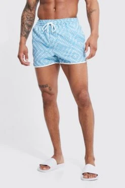 Runner Geo Print Swim Shorts