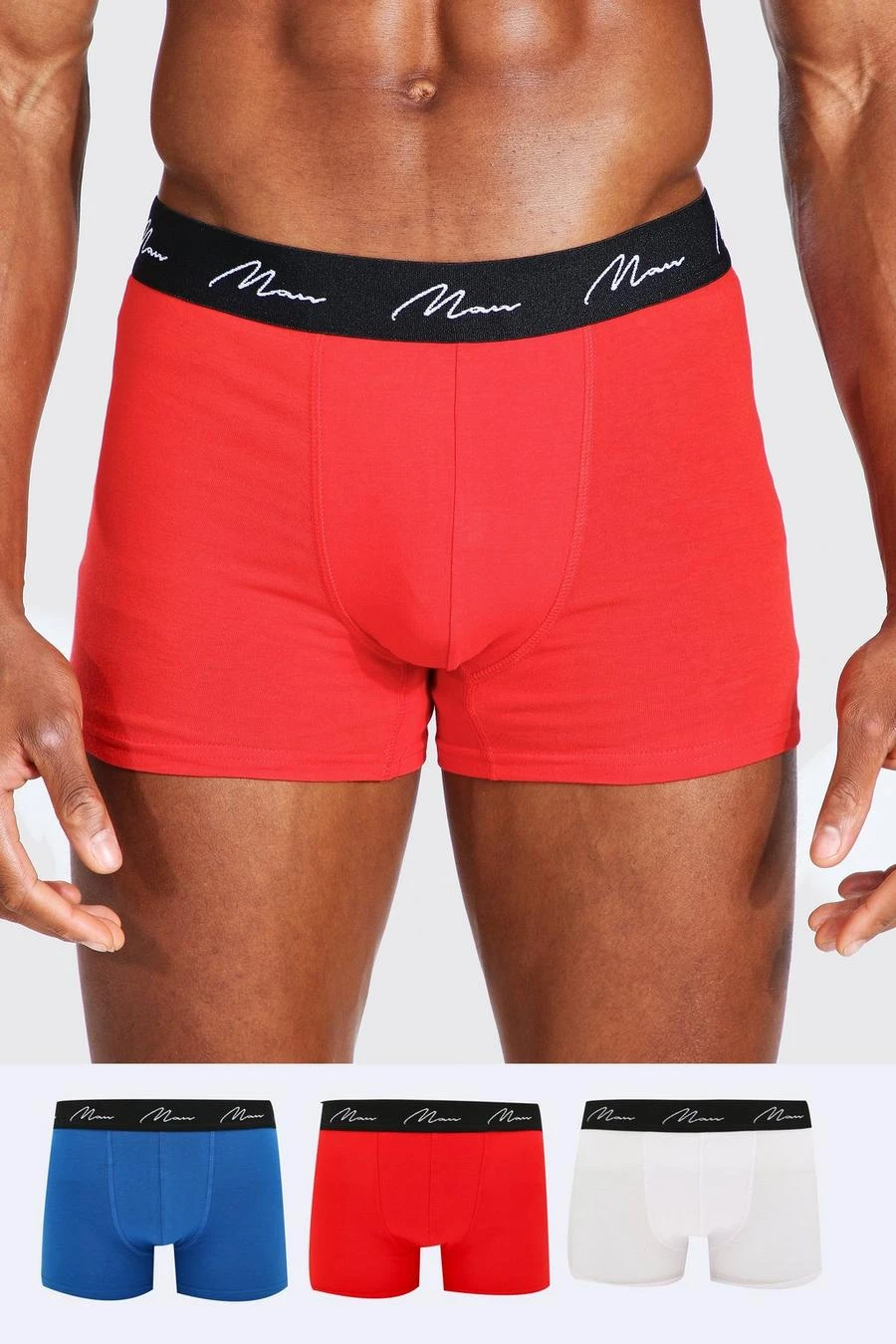 3 Pack Mixed Colour MAN Signature Trunks 1 3 Pack Mixed Colour MAN Signature Trunks