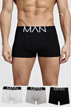 3 Pack Mixed Colour MAN Trunks