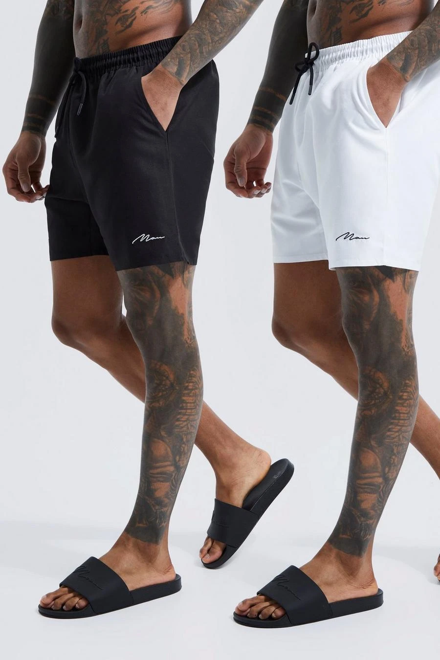 Man Signature Mid 2 Pack Swim Shorts 1 Man Signature Mid 2 Pack Swim Shorts