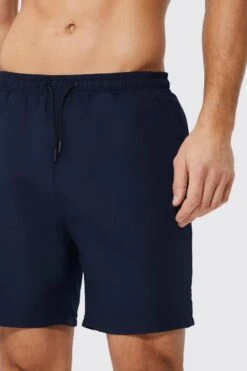 Tall Mid Length Plain Swim Shorts -Sea Vibe Together male navy tall mid length plain swim shorts 3